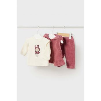 Mayoral Newborn compleu bebe culoarea bordo