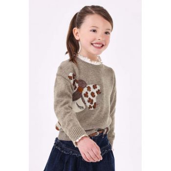 Mayoral pulover pentru copii din amestec de lana culoarea bej, călduros
