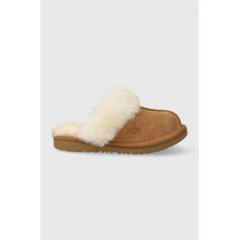 UGG papuci din piele intoarsa pentru copii K COZY II culoarea bej