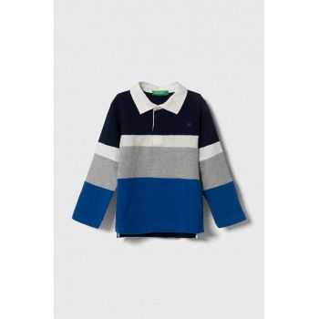 United Colors of Benetton longsleeve din bumbac pentru copii culoarea gri, modelator