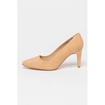 Pantofi de piele intoarsa cu toc inalt Laina Rae