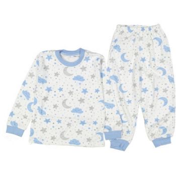 Pijama cu Stelute, Pentru Baietei, 100% Bumbac, Albastru, 8-10 ani