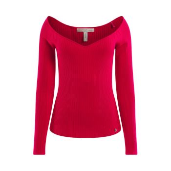 Pulover striat cu model uni