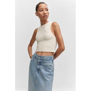 Top crop tricotat Perlato