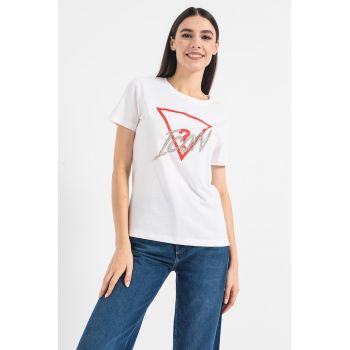 Tricou de bumabc cu logo si margele