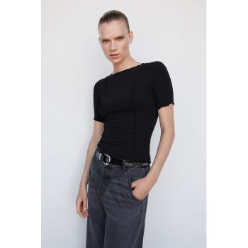 Tricou elastic cu terminatie valurita Curli