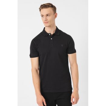 Tricou polo slim fit cu imprimeu logo