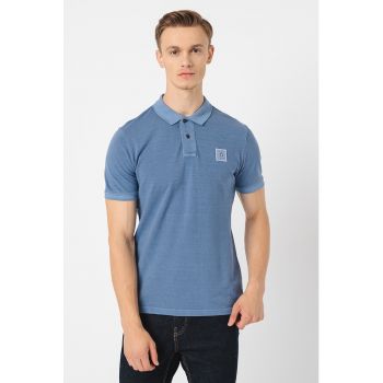 Tricou polo slim fit cu logo discret