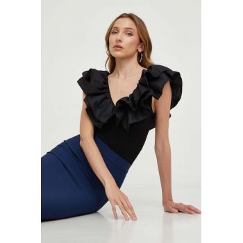 Answear Lab body femei, culoarea negru, neted