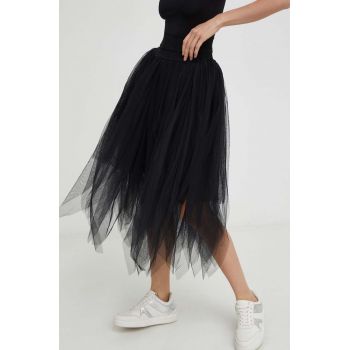 Answear Lab fustă culoarea negru, midi, evazati
