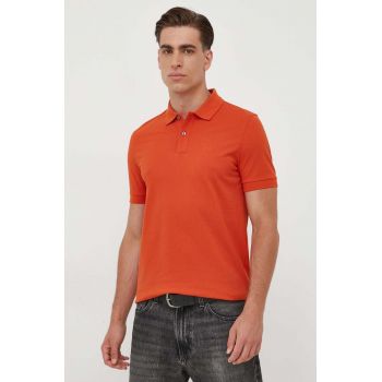 BOSS polo de bumbac culoarea portocaliu, uni 50468301 ieftin