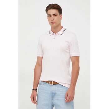 BOSS polo de bumbac culoarea roz, uni 50469360