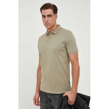 BOSS polo de bumbac culoarea verde, uni 50468301 de firma original