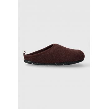 Camper papuci de lana Wabi culoarea bordo