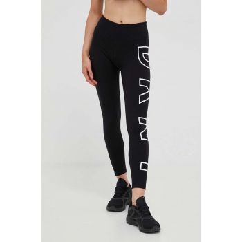 Dkny colanti femei, culoarea negru, cu imprimeu