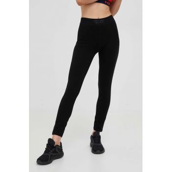 Dkny colanti femei, culoarea negru, neted