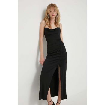 HUGO rochie culoarea negru, maxi, mulata