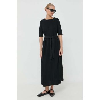 Max Mara Leisure rochie culoarea negru, midi, drept