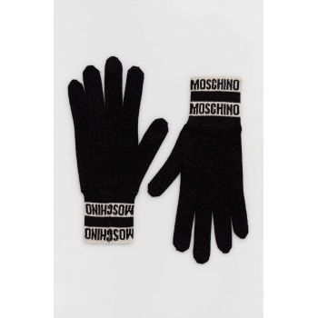 Moschino manusi femei, culoarea bej de firma originale