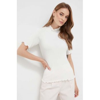 Silvian Heach pulover femei, culoarea bej, light, cu turtleneck