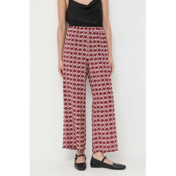 Weekend Max Mara pantaloni de matase drept, high waist