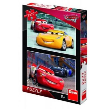 Puzzle 2 in 1 - cars 3: cursa cea mare (77 piese) ieftin