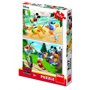 Puzzle 2 in 1 - mickey campionul (77 piese) ieftin