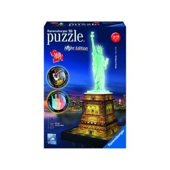 Puzzle 3d luminos statuia libertatii 108 piese