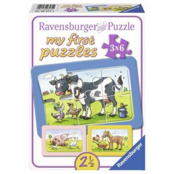 Puzzle animale prieteni, 3x6 piese