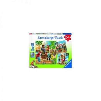 PUZZLE AVENTURILE PIRATILOR, 3x49 PIESE de firma original