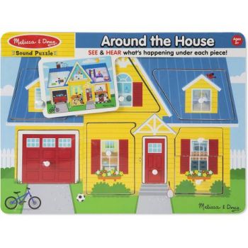 Puzzle Incastru Din Lemn Cu Sunete Casa mea, pentru 2 ani, Melissa and Doug 734 la reducere