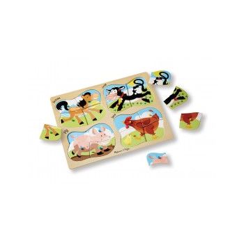 Puzzle lemn 4 in 1 Ferma