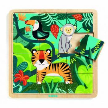 Puzzle lemn Jungla Djeco la reducere