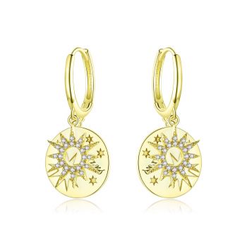 Cercei din argint Glamour Golden Diva
