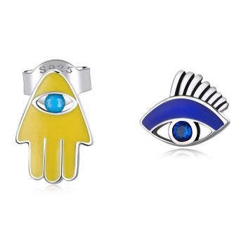 Cercei din argint Lucky Eye and Hand de firma original