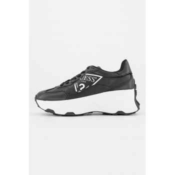 Pantofi sport cu imprimeu logo si talpa wedge Calebb