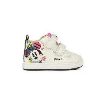 Pantofi sport cu inchidere velcro si imprimeu cu Minnie