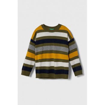 United Colors of Benetton pulover pentru copii din amestec de lana culoarea gri, light de firma original