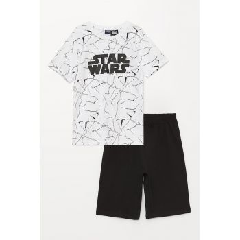 Pijama din bumbac cu imprimeu cu Star Wars
