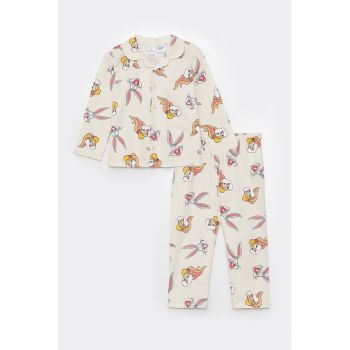 Pijama lunga cu imprimeu cu Looney Tunes