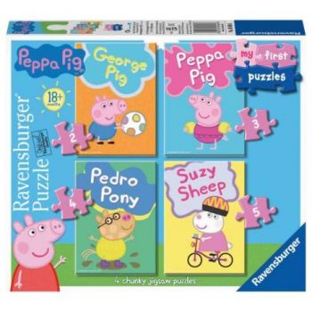 Puzzle Set 4 Buc Peppa Pig, 2/3/4/5 Piese
