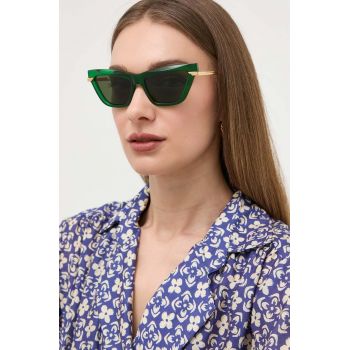 Bottega Veneta ochelari de soare femei, culoarea verde