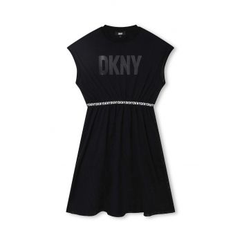 Dkny rochie fete culoarea negru, mini, evazati