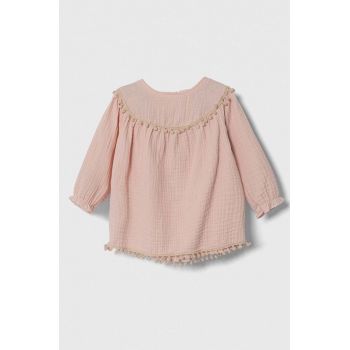 Jamiks rochie din bumbac pentru bebeluși culoarea roz, midi, evazati ieftina