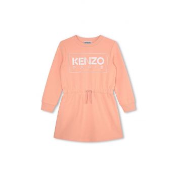 Kenzo Kids rochie fete culoarea roz, mini, drept
