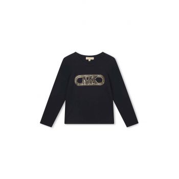 Michael Kors longsleeve copii culoarea albastru marin, cu imprimeu ieftin