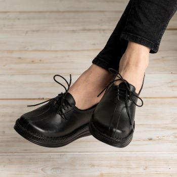 Pantofi confortabili din piele naturala 9001 negru