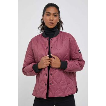 Pepe Jeans geaca bomber femei, culoarea roz, de tranzitie