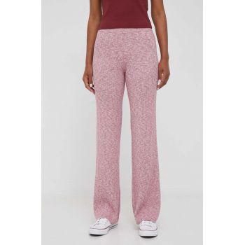 Pepe Jeans pantaloni femei, culoarea roz, melanj