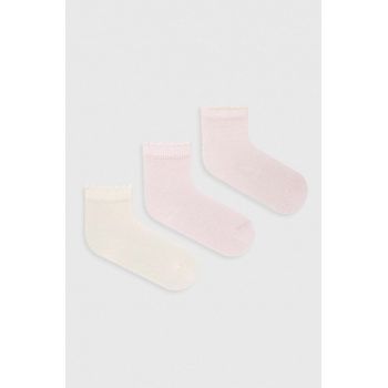 United Colors of Benetton sosete bebe 3-pack culoarea roz